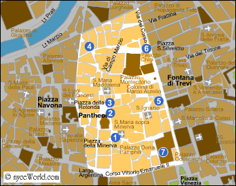 Mappa di Roma, zona Pantheon