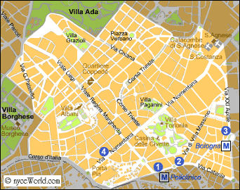 Mappa di Roma, zona Salario