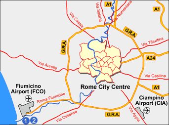 Mapa de Aeropuertos - Roma