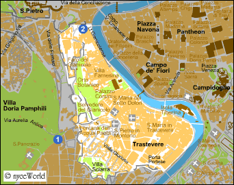 Mapa de Roma, Trastevere