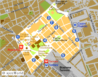 Map of Rome, Termini station