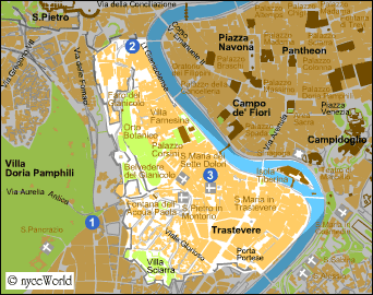 Map of Rome, Trastevere